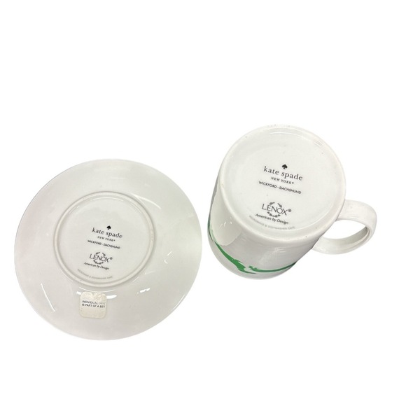 Kate Spade Wickford Dachshund Tidbit Dessert Plate 5.75" Lenox Mug 4" EUC Set - Picture 2 of 11